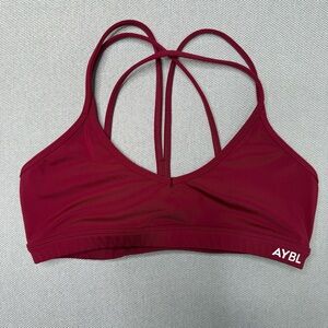 AYBL Essential Strappy Sports Bra Rumba Rot Size Small